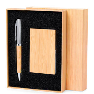 coffret stylo et porte carte personnalisé natural abidjan