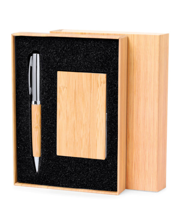 coffret stylo et porte carte personnalisé natural abidjan